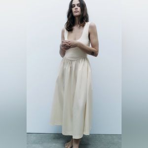 Zara Contrasting Midi Dress